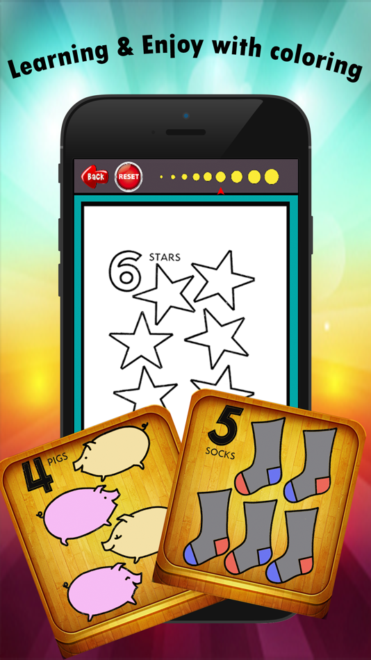 #2. 123 Coloring Book for children age 1-10: Learn to write and color numbers with each coloring pages game free (iOS) โดย: Pisit Rojananukulpong