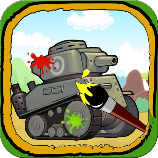 Kids Coloring Book for World War Tanks Icon