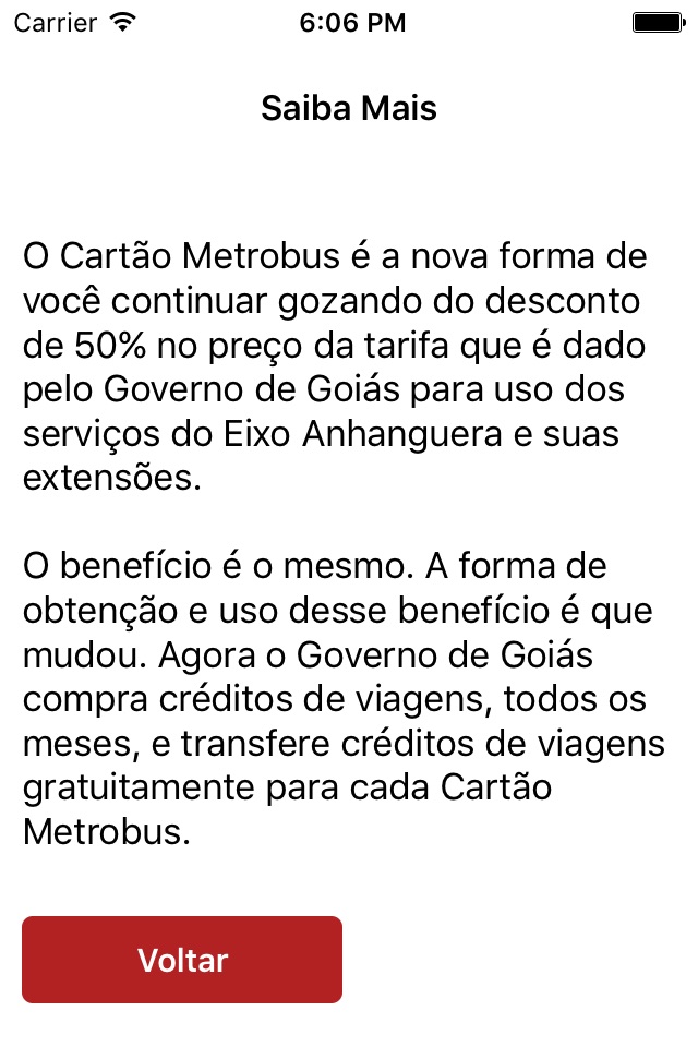 Cartão Metrobus screenshot 3