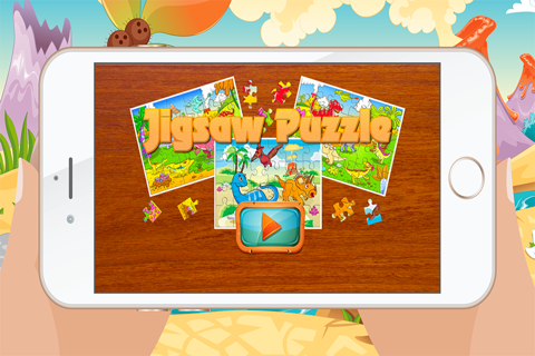 Dinosaur Games for kids Free - Cute Dino Train Jigsaw Puzzles for Preschool and Toddlers screenshot 2