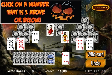 Halloween solitaire -practice, patience & strategy in this best classical pyramid card game screenshot 4