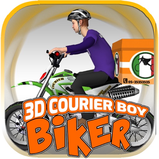 3D Courier Boy Biker Icon