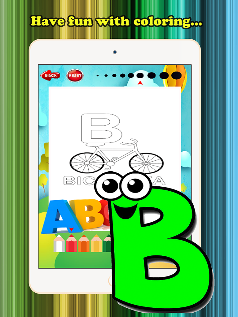 ABC Coloring Book for children age 1-10 (Spanish Alphabet Upper): Drawing & Coloring page games free for learning skill screenshot 8