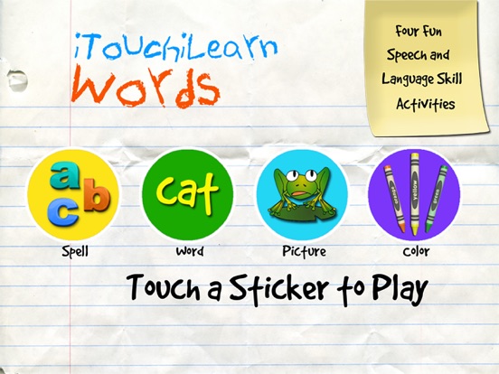 Screenshot #5 pour iTouchilearn Words for Preschool Reading, Spelling, Speech Skills