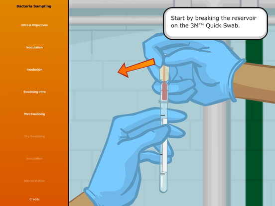 Virtual Labs: Bacteria Sampling iPad screenshot