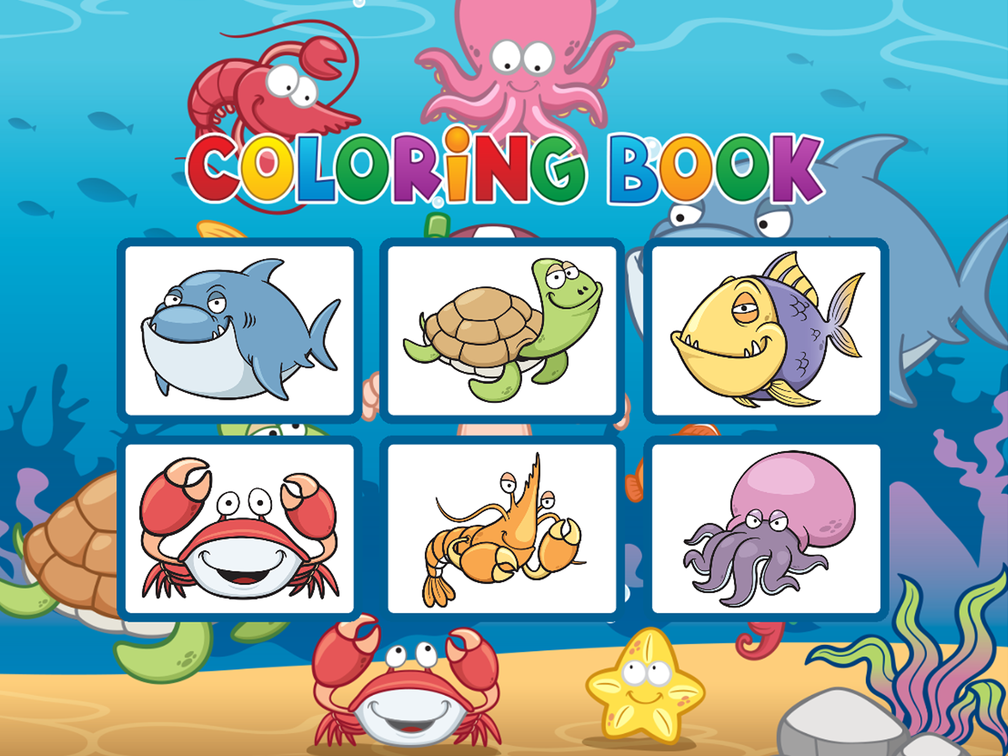 Sea Animals Coloring Book - Painting Game for Kids