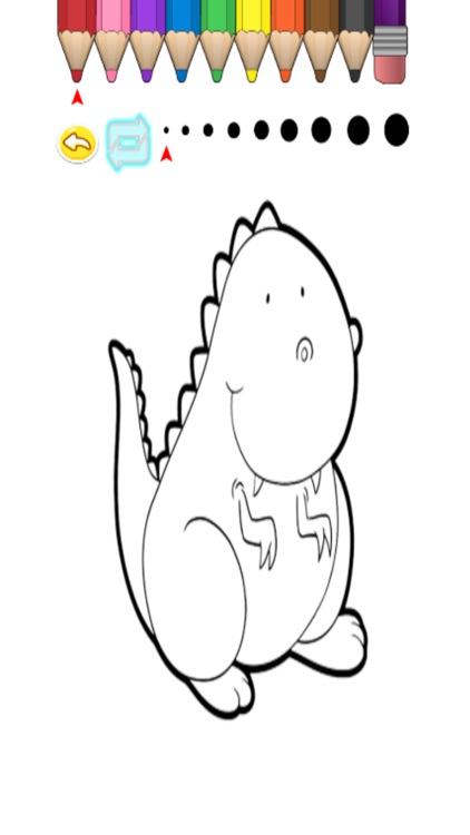 Kids Coloring Book - Cute Cartoon Dinosaur Hinoki screenshot-3