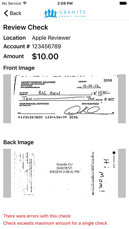 Granite Credit Union Mobile Deposit (Business) screenshot-4