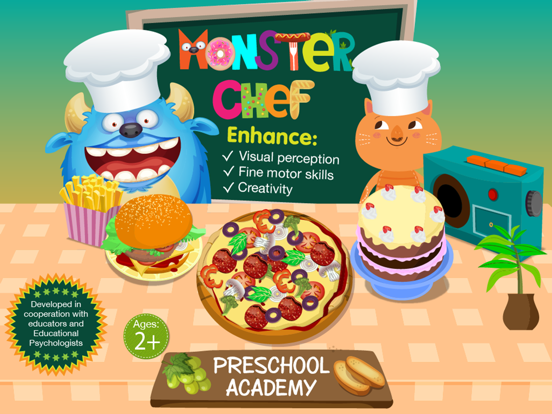 Screenshot #5 pour Monster Chef - Baking and cooking with cute monsters - Preschool Academy educational game for children