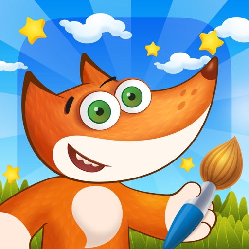 Tim the Fox - Paint - free preschool coloring game - бесплатные раскраски для детей