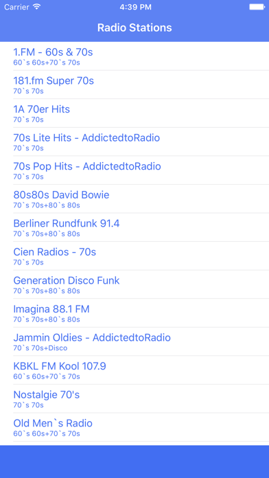 Screenshot #1 pour Radio Channel Seventies FM Online Streaming