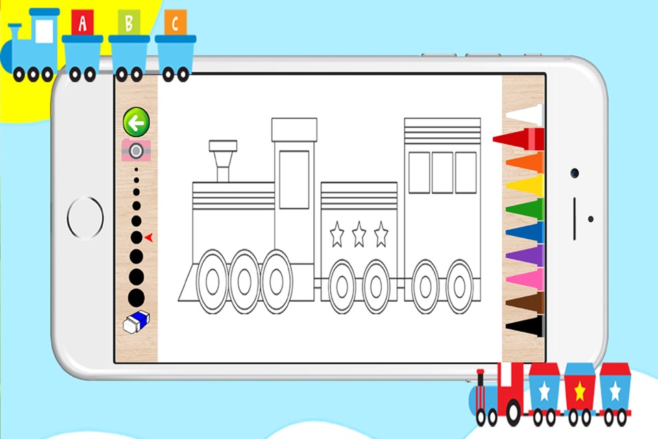 Train Coloring Book For Kids - Vehicle Coloring Book for Children screenshot 2