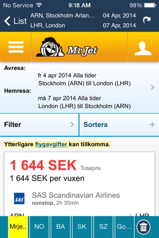 Stockholm Arlanda Airport (ARN) Flight Tracker Scandinavian Sweden Skavsta Bromma screenshot 4