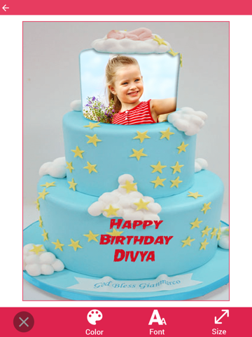 Name and Photo on Birthday Cake iPad screenshot