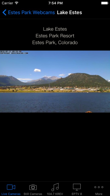 Estes Park Webcams for iPhone