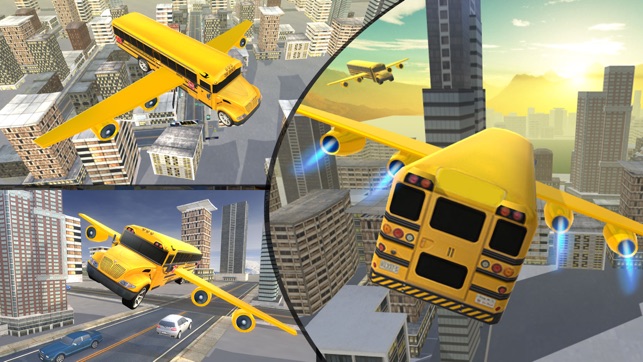 Flying School bus simulator 3D free - school kids(圖1)-速報App