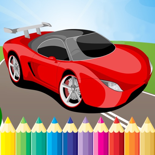 Super Car Coloring Book - Vehicle drawing for kid free game, Paint and color games HD for good kid icon