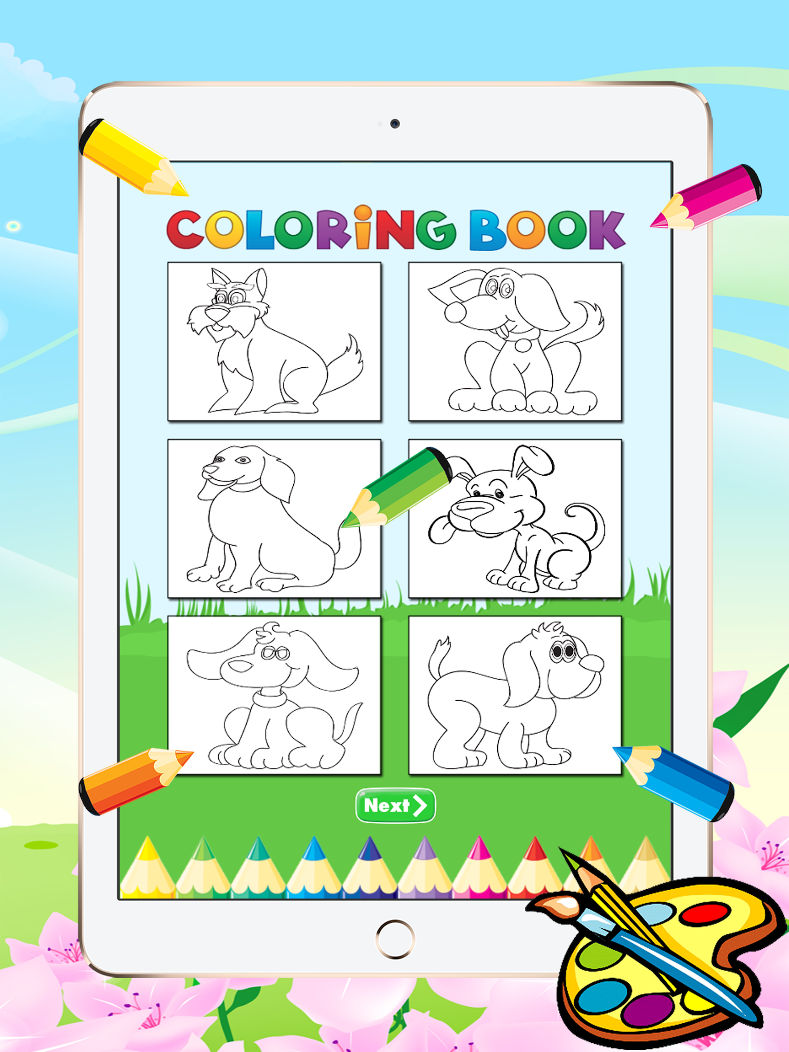 Dog Coloring Book for kid - Animal Paint and Drawing free game color good HD screenshot 10