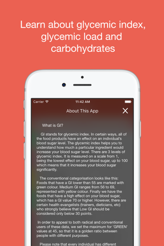 GI Cho - Food's Glycemic Index, Load and Carbs screenshot 3