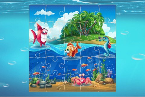 漫画のジグソーパズルでかわいい魚や海の動物を見つける - 子供のための教育解決マッチゲームのおすすめ画像3