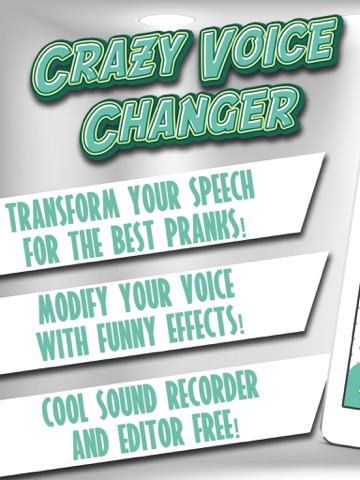 Crazy Voice Changer & Recorder – Prank Sound Modifier with Cool Audio Effects Free iPad screenshot 1 - Entertainment app