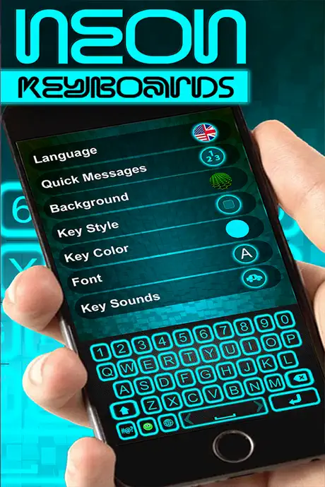 Glow Neon Colors Keyboard – Download Colorful Theme.s and Backgr