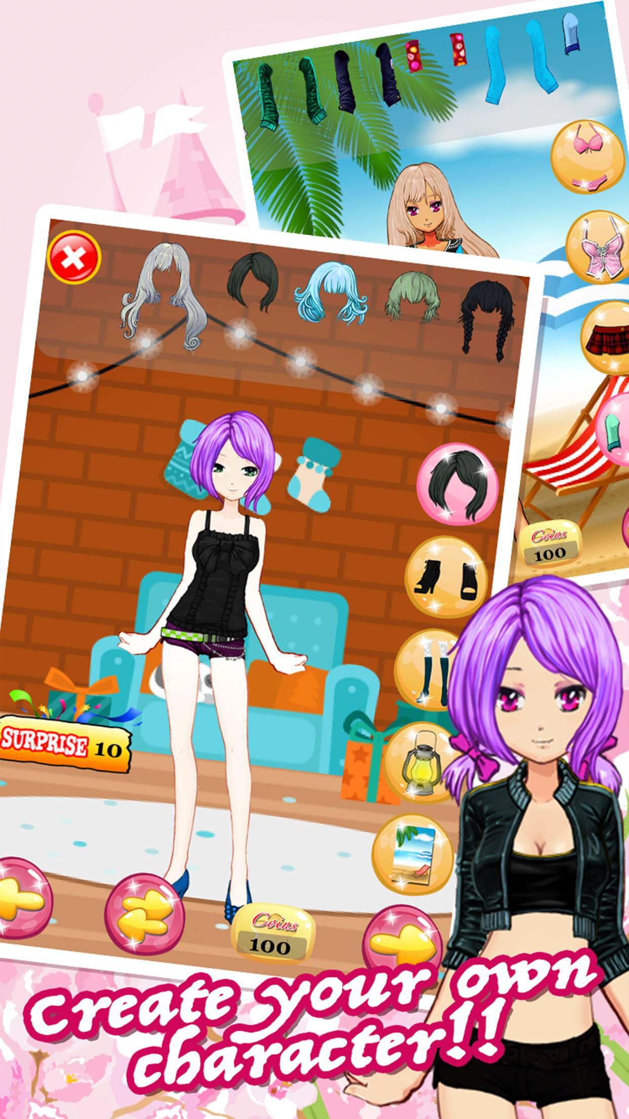 Dress Up Games For Teens Girls & Kids Free - the pretty princess and cute anime beauty salon makeover for girl screenshot 2