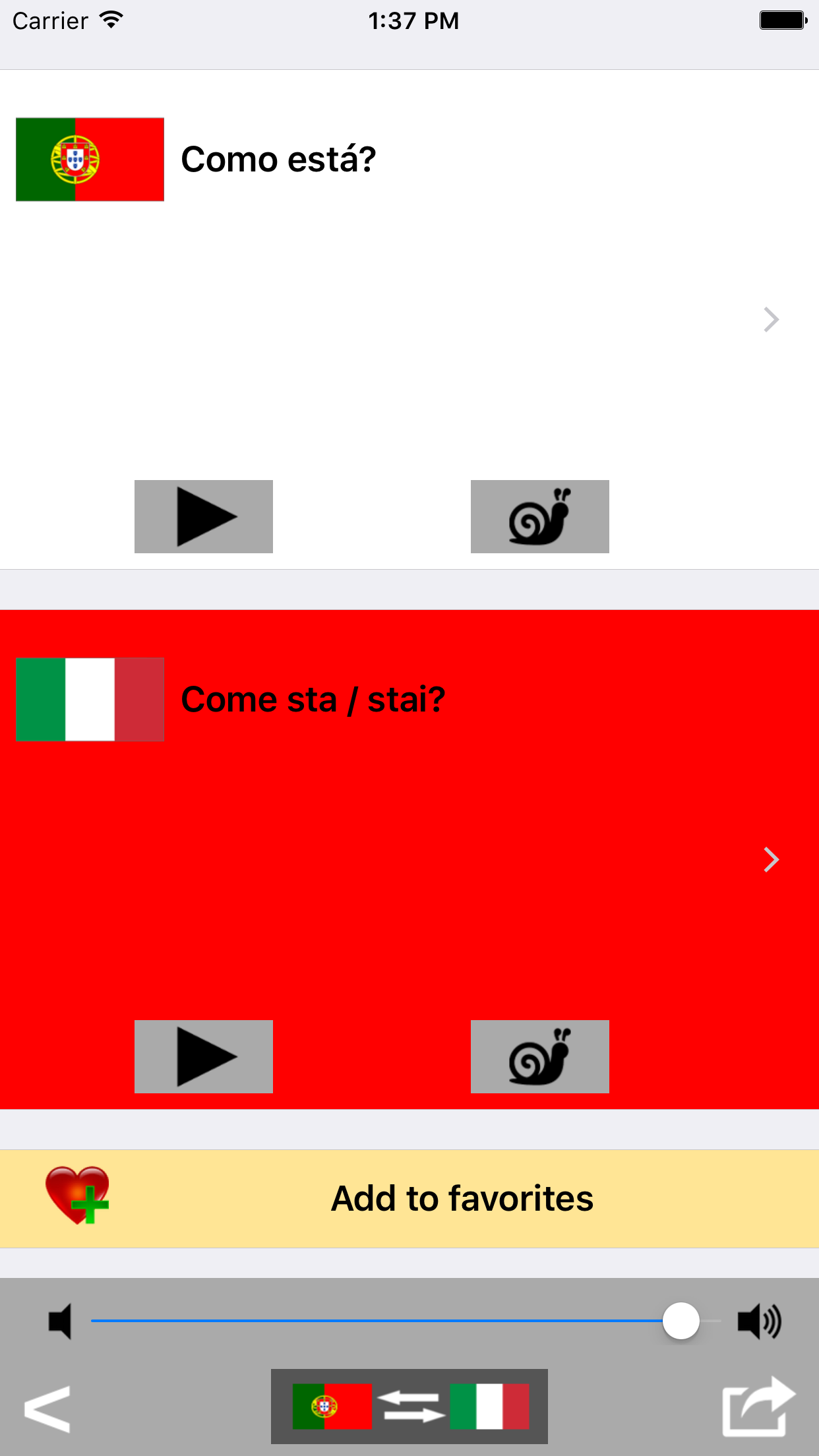 Portuguese / Italian Talking Phrasebook Translator Dictionary - Multiphrasebook
