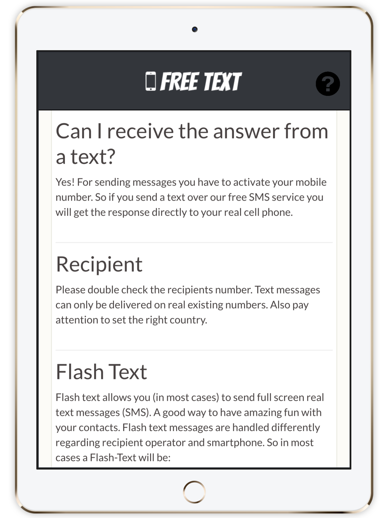 Free Text Message