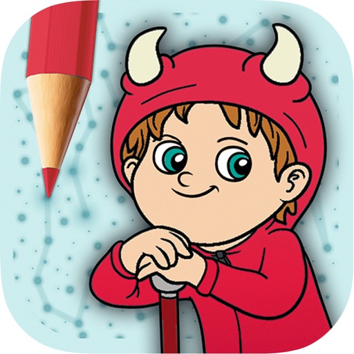 Educational Coloring book - Connect the dots then paint the drawings with magic marker icon