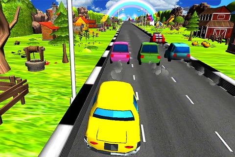 Turbo Car Racing : Cartoon Drive Free Game screenshot 2