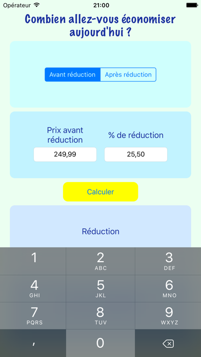 Screenshot #3 pour Soldes et % de Réductions - Calculatrice