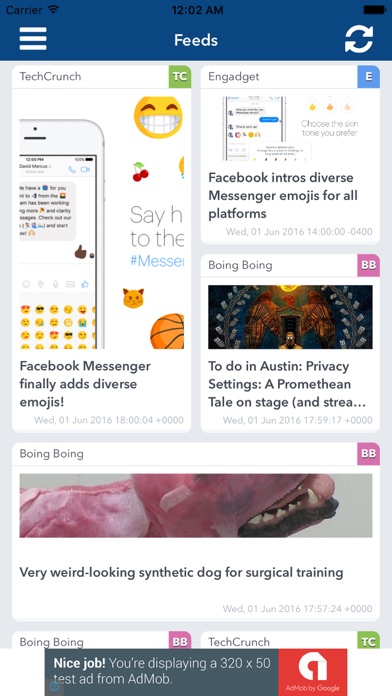 Screenshot #1 pour NewsFeed -Personal  RSS News Feed Reader And NewsPaper App