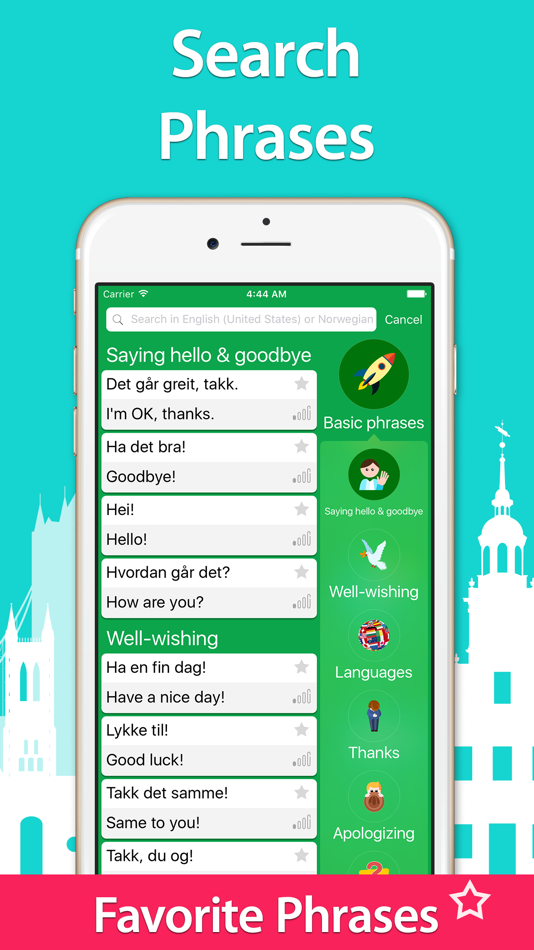 #5. 5000 Phrases - Learn Norwegian Language for Free (iOS) By: Andrian Andronic