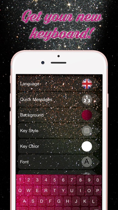 Screenshot #3 pour Paillettes Clavier Thèmes - Design Du Clavier Brillant Avec Les Milieux Et Les Polices Rougeoyants