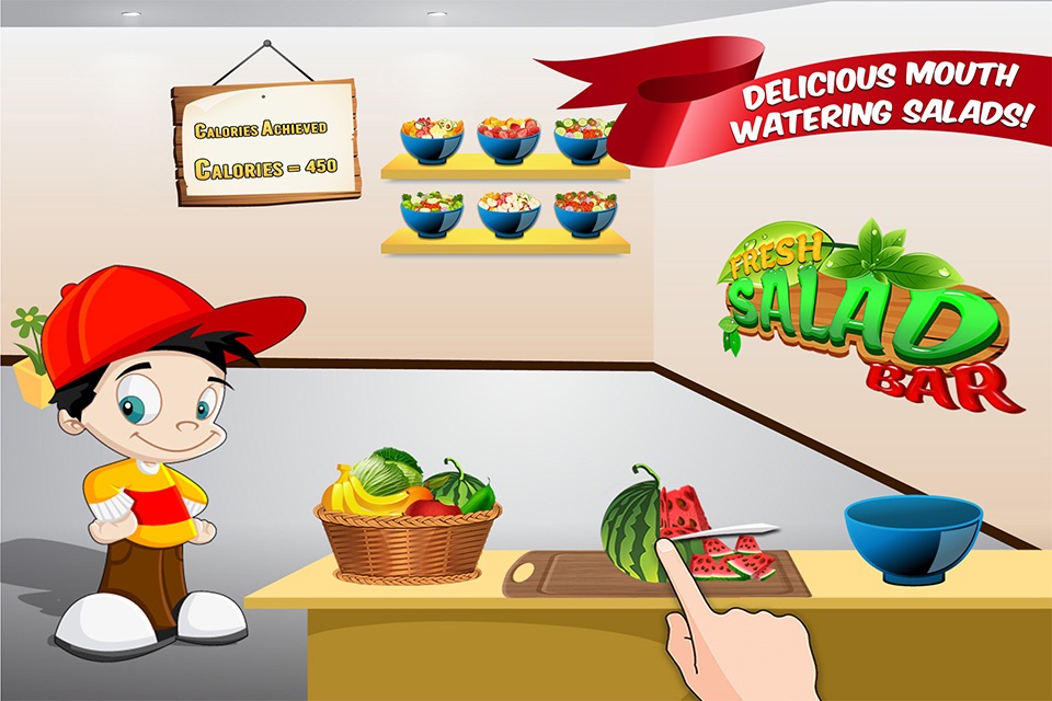 Fresh Salad Bar : Healthy Green Food making game for education & learning screenshot 4