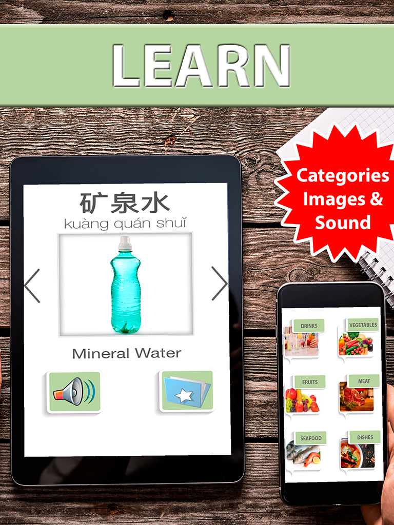 Learn speak Chinese food restaurants words - Vocabulary & phrases in Mandarin