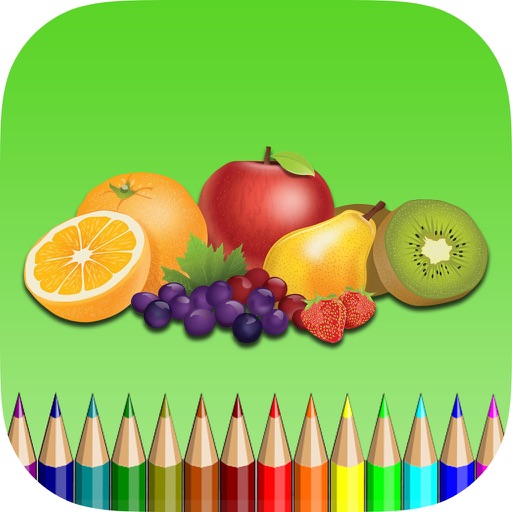 The Fruit Coloring Book for Children: Learn to Color an apple, banana, orange and more icon