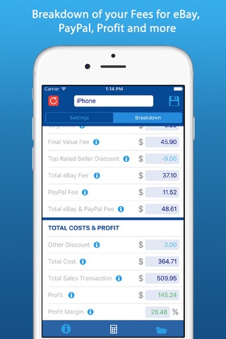 My Agent Pro – Profit/Fee Calculator for eBay & PayPal screenshot 2