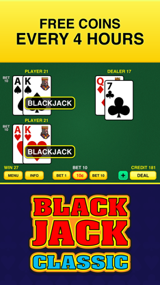 Blackjack Classic - FREE 21 Vegas Casino Video Blackjack Game screenshot 4