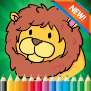 Preschool Coloring Book games free for children age 1-10: These cute animal lion coloring pages provide hours of fun activities