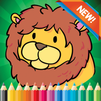game prasekolah Buku Mewarnai gratis untuk anak-anak usia 1-10 ini singa hewan mewarnai halaman lucu menyediakan jam menyenangkan kegiatan
