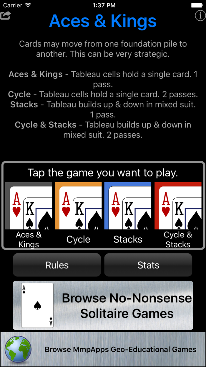 Aces  Kings Solitaire