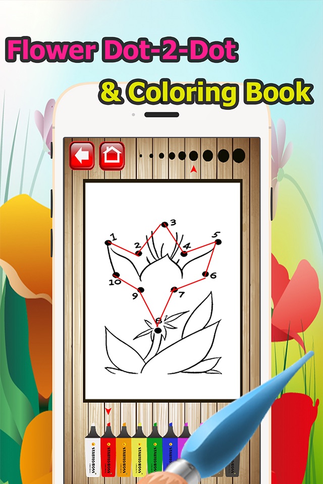 Flower Dot to Dot Coloring Book for Kids Grade 1-6: connect dots coloring pages preschool learning games screenshot 4
