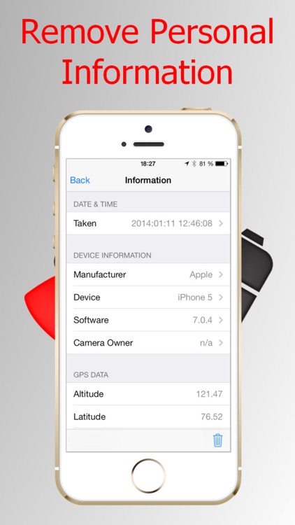 Personal Info remover by Photo, EXIF Purger and GEO Viewer