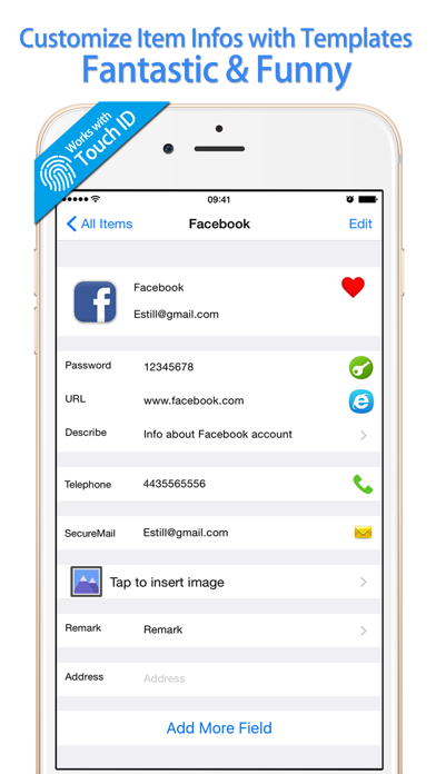 Screenshot #2 for Password Manager Finger Print Lock for iPhone Safe