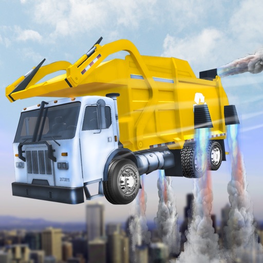 Real Garbage Truck Flying 3D Simulator – Driving Trash Trucker in City icon