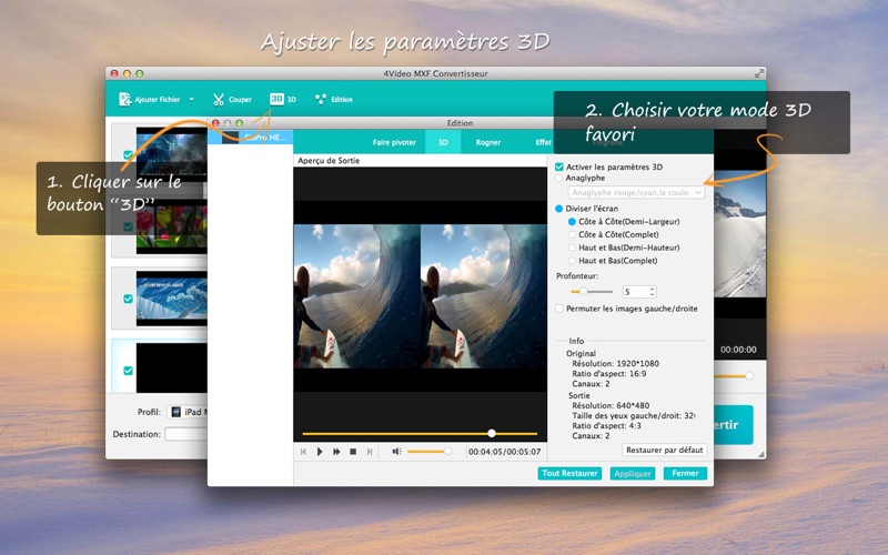 Screenshot #2 pour 4Video MXF Converter - to MP4