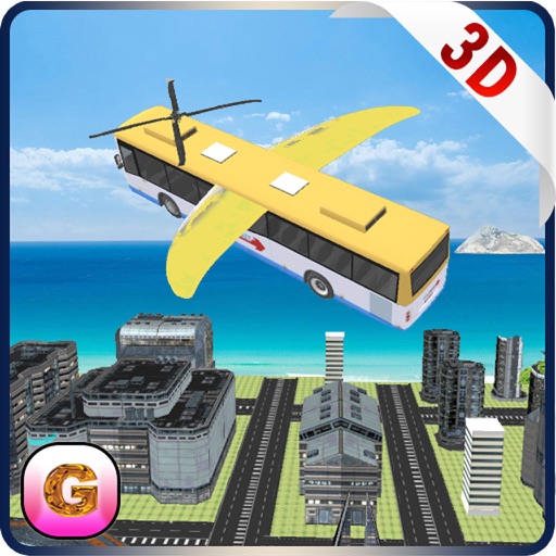 Flying School Bus Simulator - Extreme Stunt Bus Airplane Flight Pilot icon
