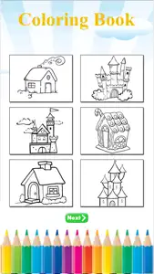 coloring book the house free games for kids screenshot #3 for iPhone